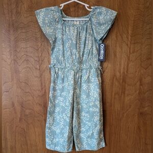 OshKosh B'gosh Sage And BlueFloral Jumpsuit
